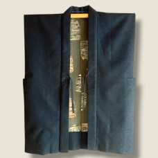 HAORI JAPONAIS SANS MANCHES BLEU NUIT 007-193